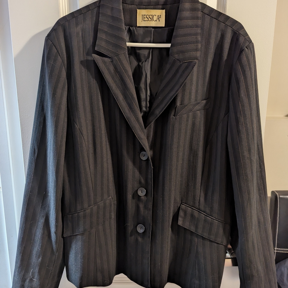 2 for $22 💙 Jessica Black Striped Women's Jacket